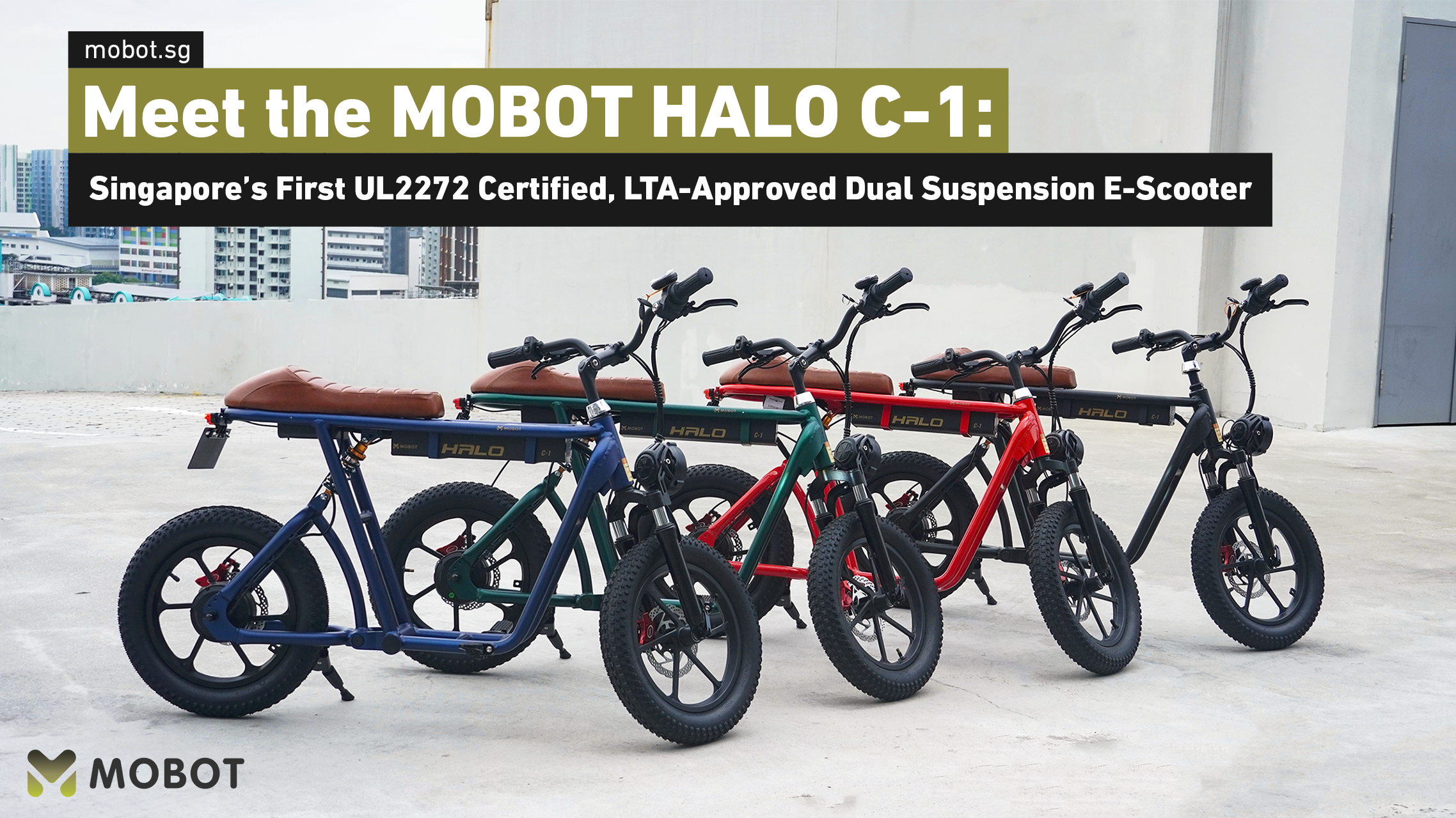 Meet the MOBOT HALO C-1: Singapore’s First UL2272 Certified, LTA-Approved Dual Suspension E-Scooter